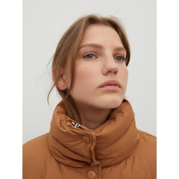 EDITED Monta Puffer Jacket Tobacco Brown size 36 (US 4/6) S Oversized Mid-Length - Picture 2 of 15